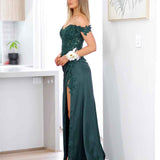 Elyssa Beaded Lace Corset Gown - Emerald