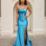 Ester Strapless Corset Gown - Aqua