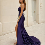 Ester Strapless Corset Gown - Purple