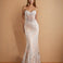 Eudora Beaded Corset Gown Silver/Nude Front