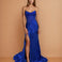 Florenza Satin Corset Gown Cobalt Front