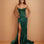 Florenza Satin Corset Gown Emerald Front