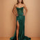 Florenza Satin Corset Gown Emerald Front