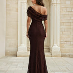 Gabbie Lace Maxi Dress Chocolate Back