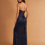Gabriella Sequin Corset Gown BACK