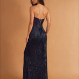 Gabriella Sequin Corset Gown BACK