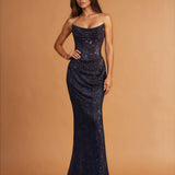 Gabriella Sequin Corset Gown FRONT