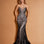 Georgina Strapless Beaded Gown Black/Nude Front