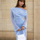 Ginnie Knit Long Sleeve Maxi Dress Blue Front