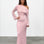 Ginnie Knit Long Sleeve Maxi Dress Pink Front