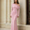Ginnie Knit Long Sleeve Maxi Dress Pink Front