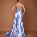 Giordana Corset Gown Cielo Blue Back