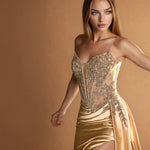 Giordana Corset Gown Gold Front