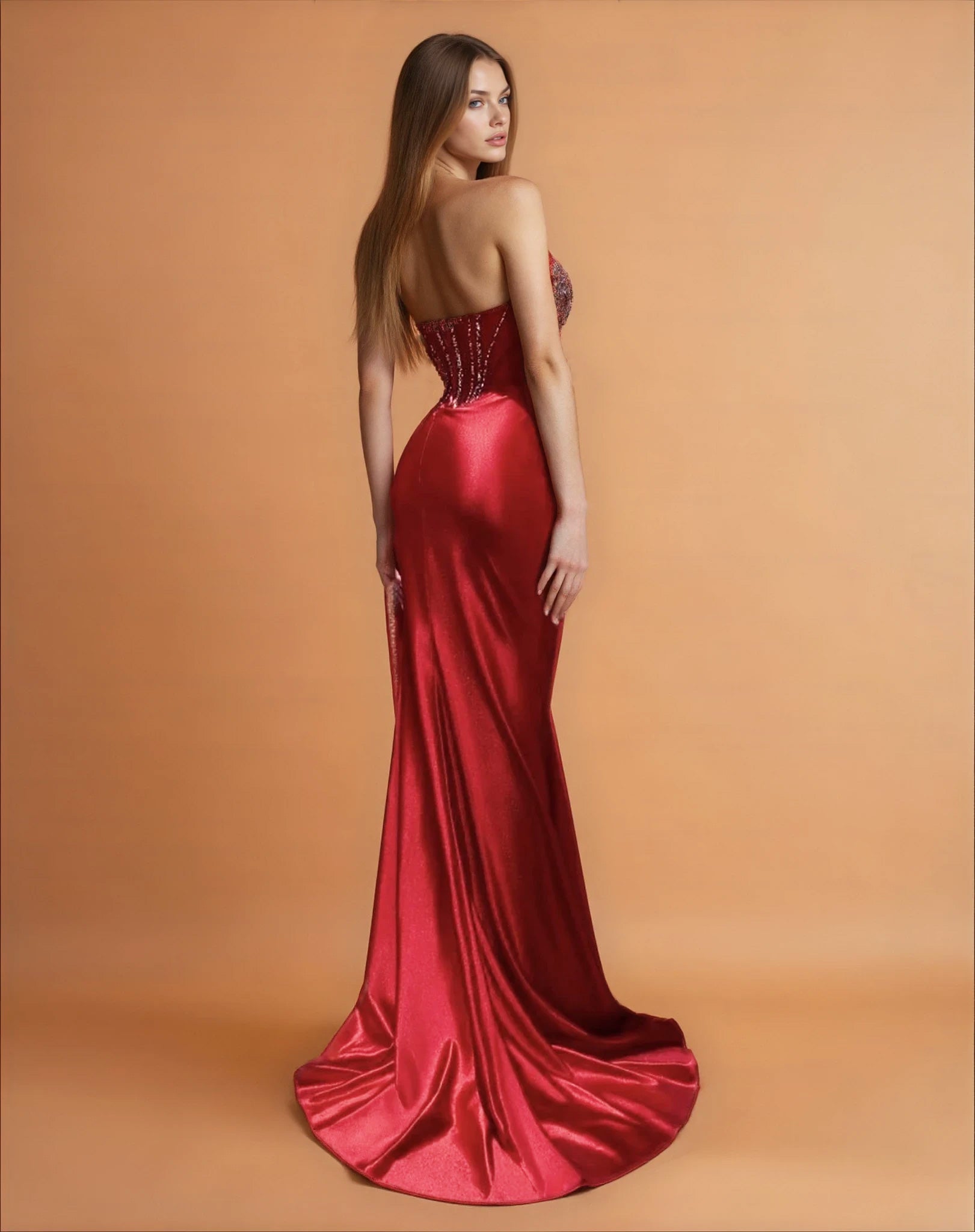 Giordana Corset Gown Red Back