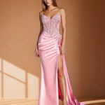 Giordana Corset Gown Dusty Rose Front