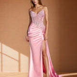 Giordana Corset Gown Dusty Rose Front
