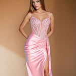 Giordana Corset Gown Dusty Rose Front