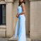 Giulia Lace Maxi Dress Blue Side