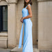 Giulia Lace Maxi Dress Blue Side
