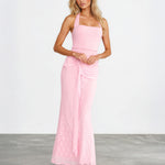 Giulia Lace Maxi Dress Pink front