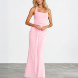 Giulia Lace Maxi Dress Pink front