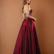 Grace Satin Ball Gown Burgundy BACK