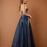 Grace Satin Ball Gown Navy Side