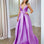 Harper Wrap Belt Gown - Lilac