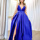 Harper Wrap Belt Gown - Royal Blue