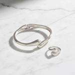 Honey Bangle Bracelet and Ring Set Silver
