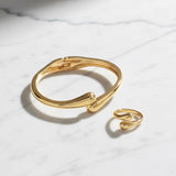 Honey Bangle Bracelet and Ring Set Gold
