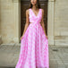 Indigo Maxi Dress Pink Print Front