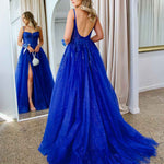 Iris Corset Lace Gown - Royal Blue