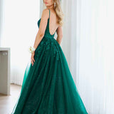 Iris Corset Lace Gown - Emerald