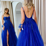 Iris Corset Lace Gown - Royal Blue