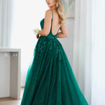 Iris Corset Lace Gown - Emerald