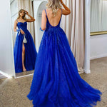 Iris Corset Lace Gown - Royal Blue