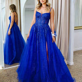 Iris Corset Lace Gown - Royal Blue