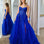 Iris Corset Lace Gown - Royal Blue