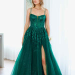 Iris Corset Lace Gown - Emerald