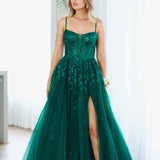 Iris Corset Lace Gown - Emerald