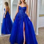 Iris Corset Lace Gown - Royal Blue