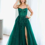 Iris Corset Lace Gown - Emerald