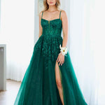 Iris Corset Lace Gown - Emerald