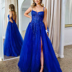 Iris Corset Lace Gown - Royal Blue