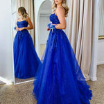 Iris Corset Lace Gown - Royal Blue