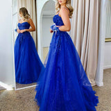 Iris Corset Lace Gown - Royal Blue