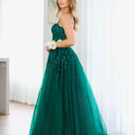 Iris Corset Lace Gown - Emerald