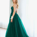 Iris Corset Lace Gown - Emerald