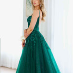 Iris Corset Lace Gown - Emerald